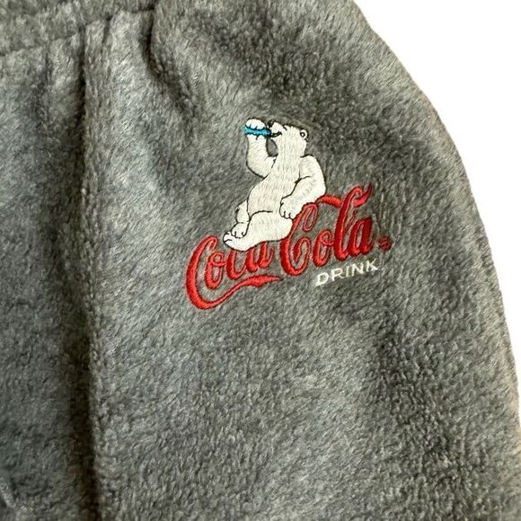 Coca Cola Polar Bear Gray Fleece Sweatshirt & Pants Lounge Set Size Small - Picture 8 of 10